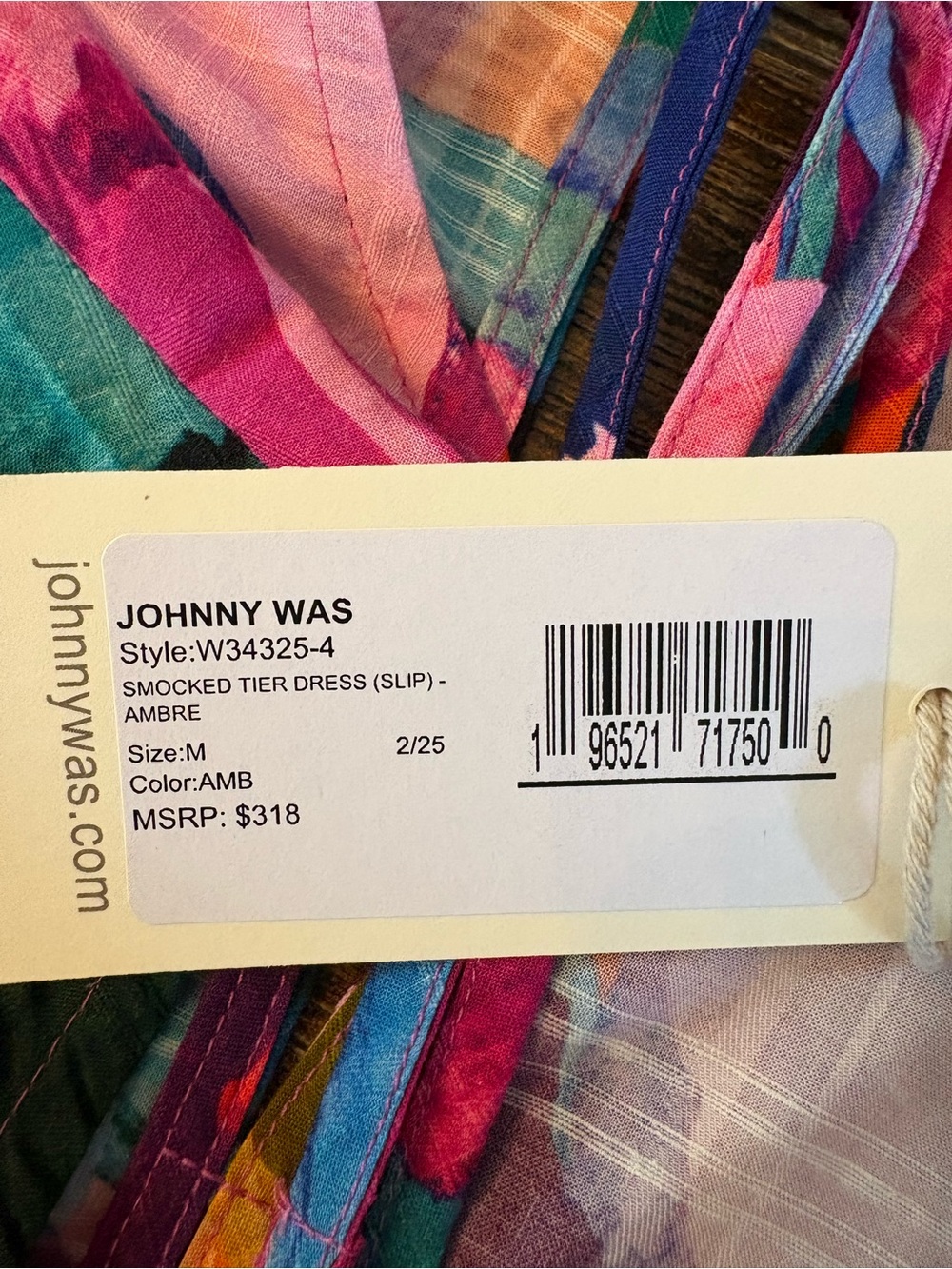 Johnny Was Smocked Tier Dress Womens M Ambre Floral NEW Floral Cotton Midi - Picture 10 of 14